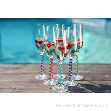 Marcadores de bebidas de silicona Charms de vidrio de vino
